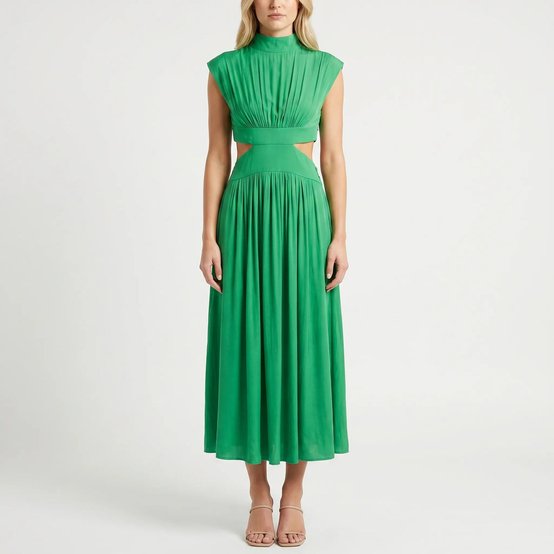 Florisse - High-Neck Cut-Out Midi Dress