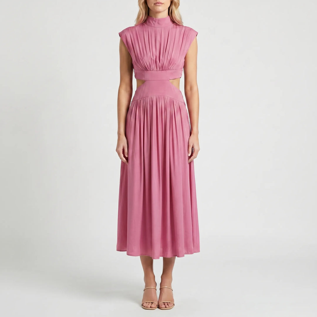 Florisse - High-Neck Cut-Out Midi Dress