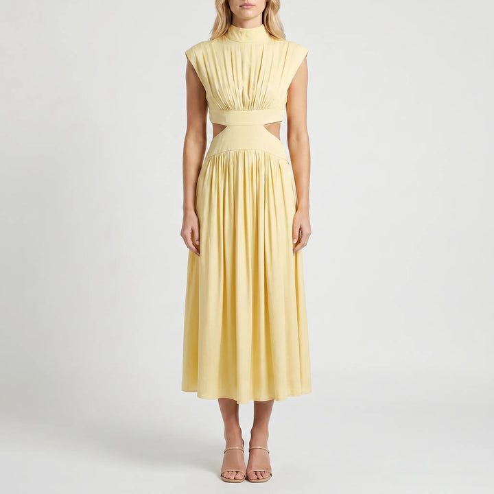 Florisse - High-Neck Cut-Out Midi Dress