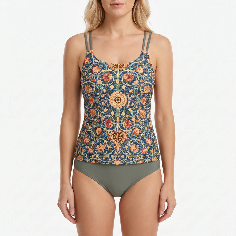 Floriven - Printed Tankini Two-Piece Swimsuit