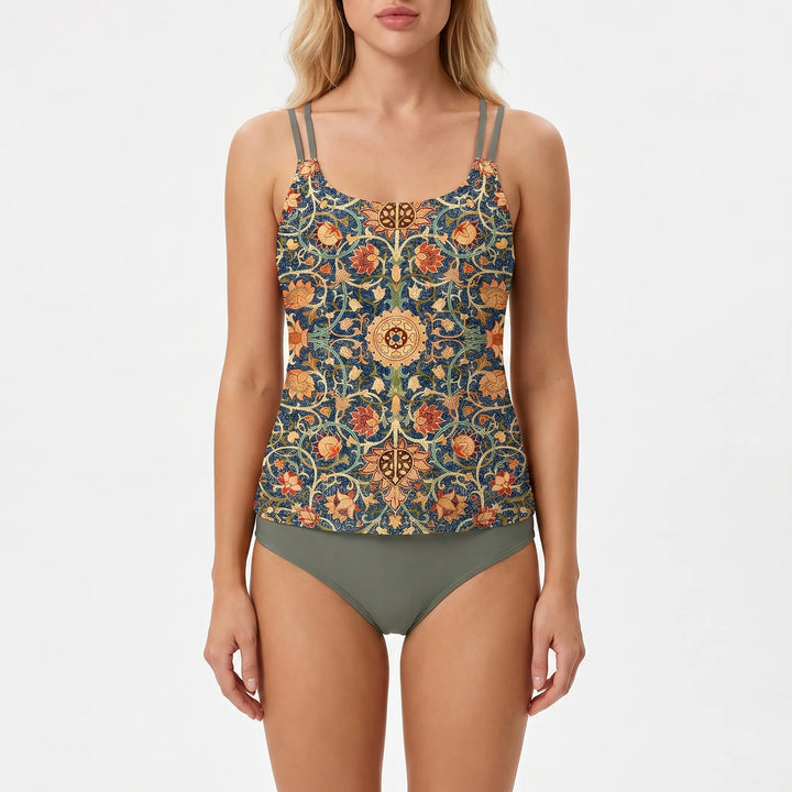 Floriven - Printed Tankini Two-Piece Swimsuit