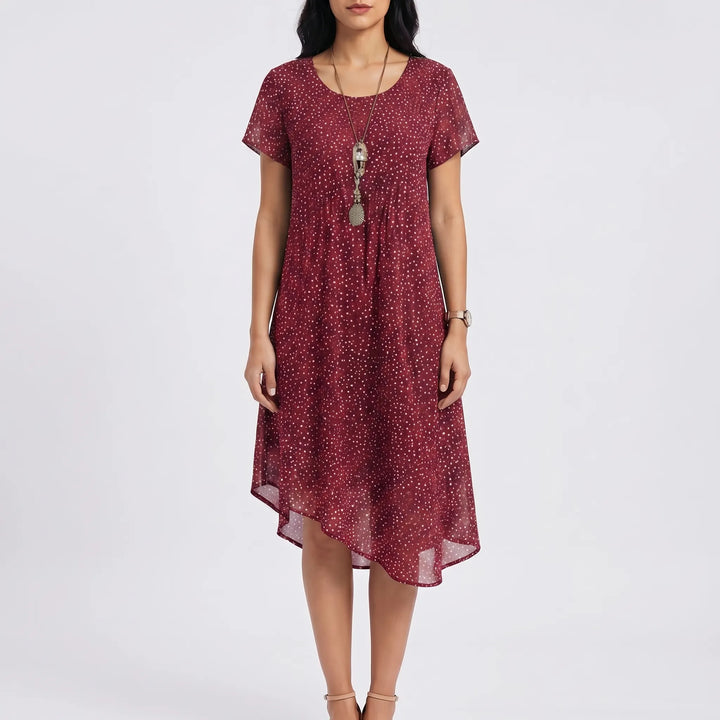 Florwyn - Bohemian Floral Print Midi Dress