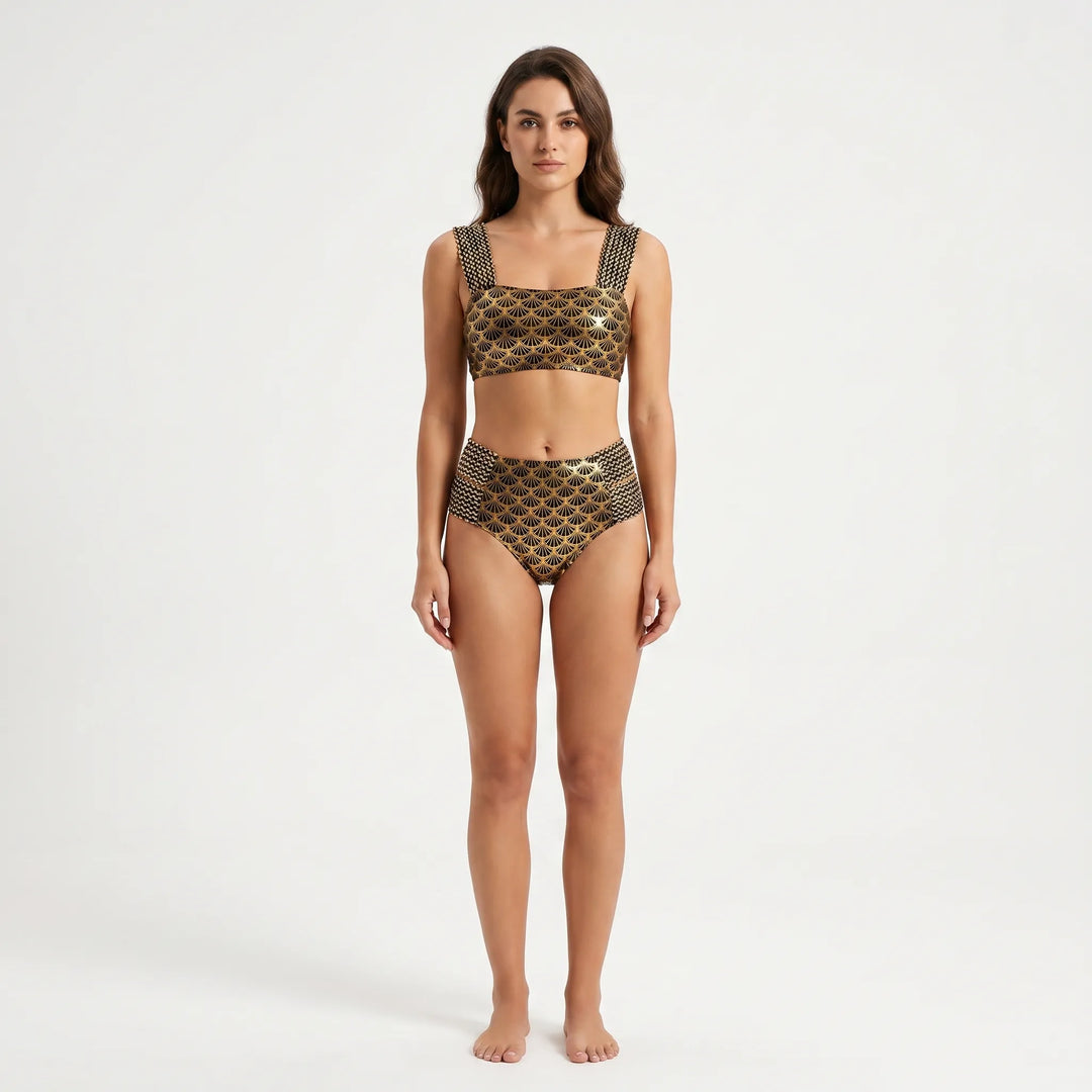 Goldreva - High-Waist Two-Piece Bikini Set