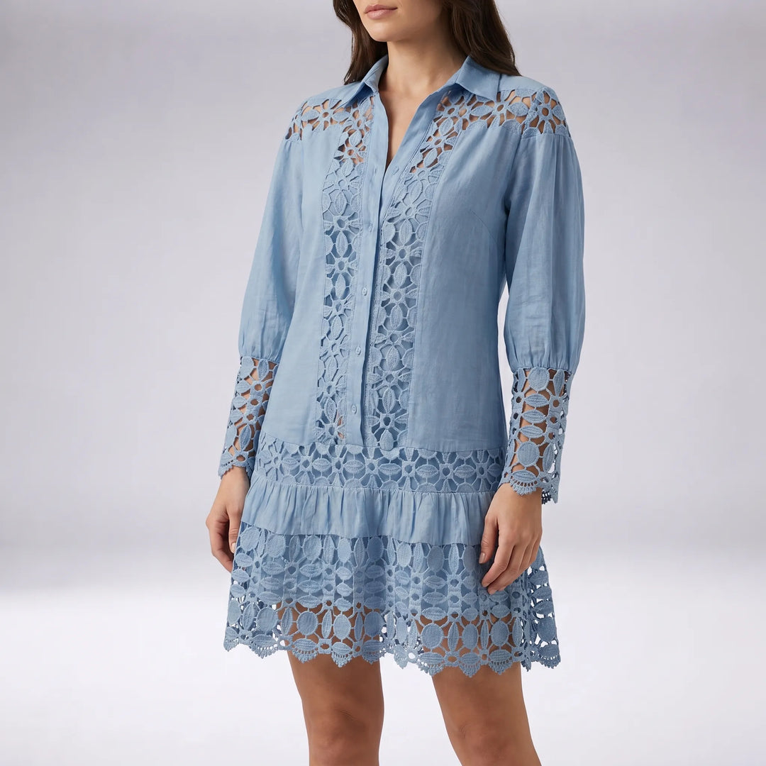 Lacelline - Long-Sleeved Mini Dress