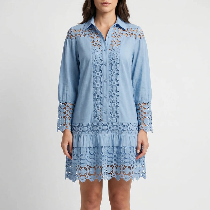 Lacelline - Long-Sleeved Mini Dress