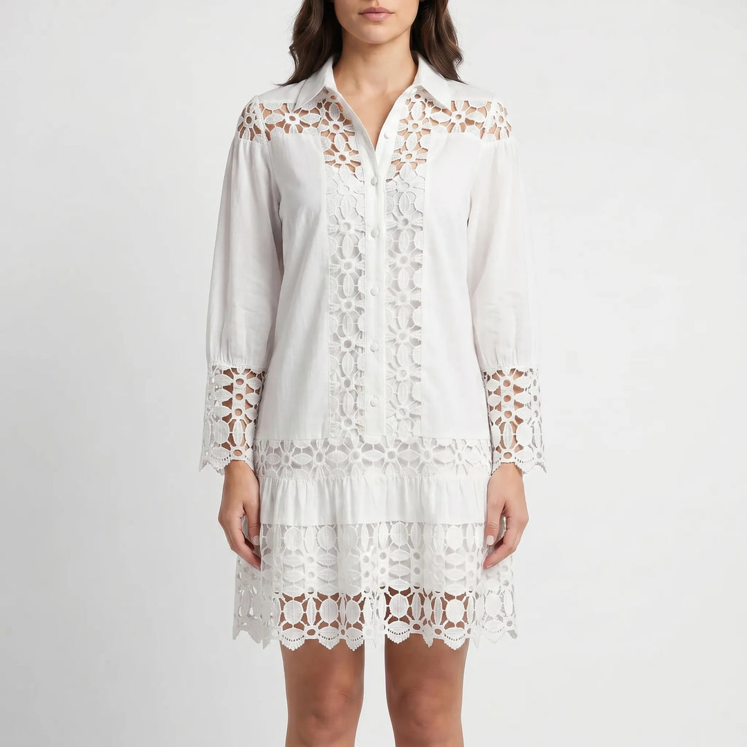 Lacelline - Long-Sleeved Mini Dress
