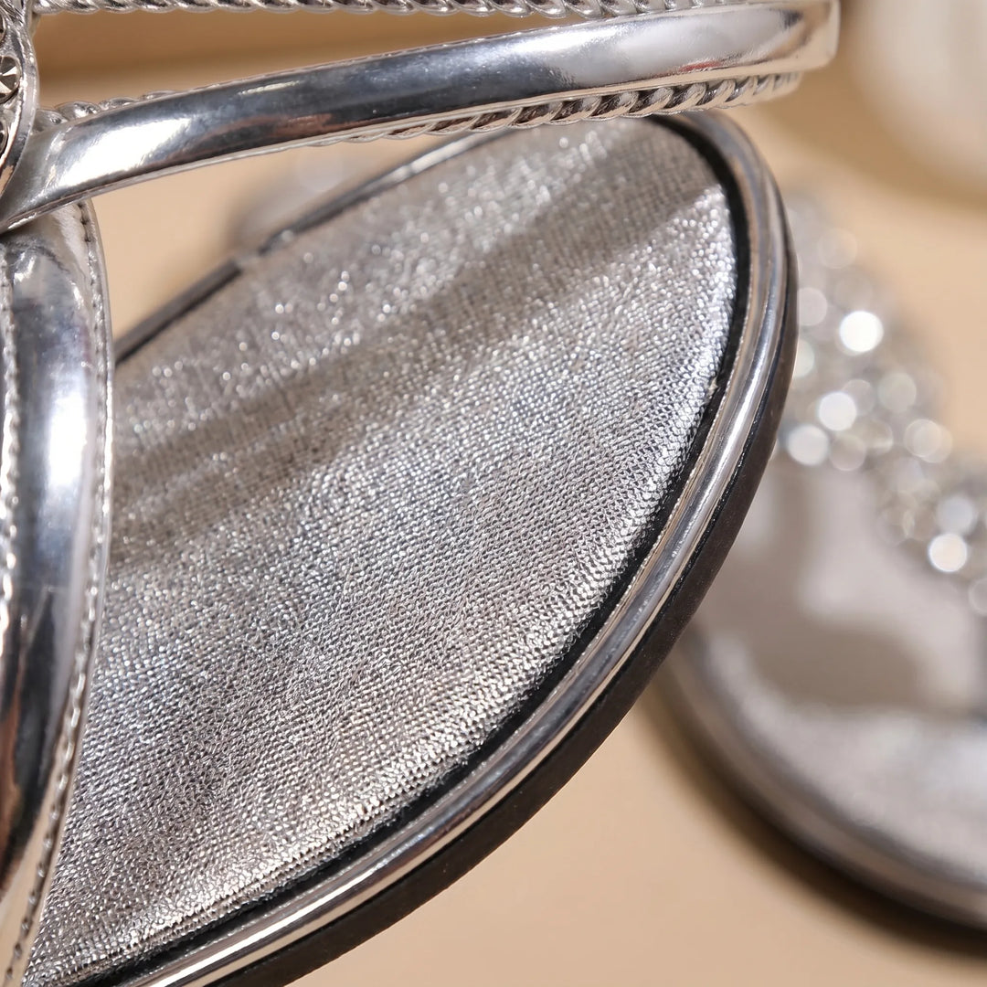 Lumina - Embellished Flat T-Strap Sandals