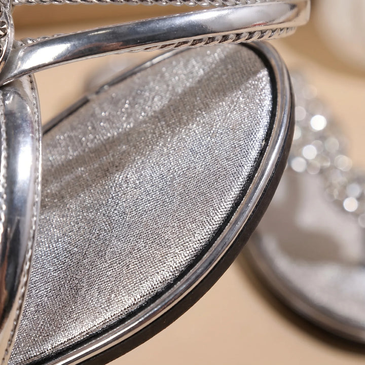 Lumina - Embellished Flat T-Strap Sandals