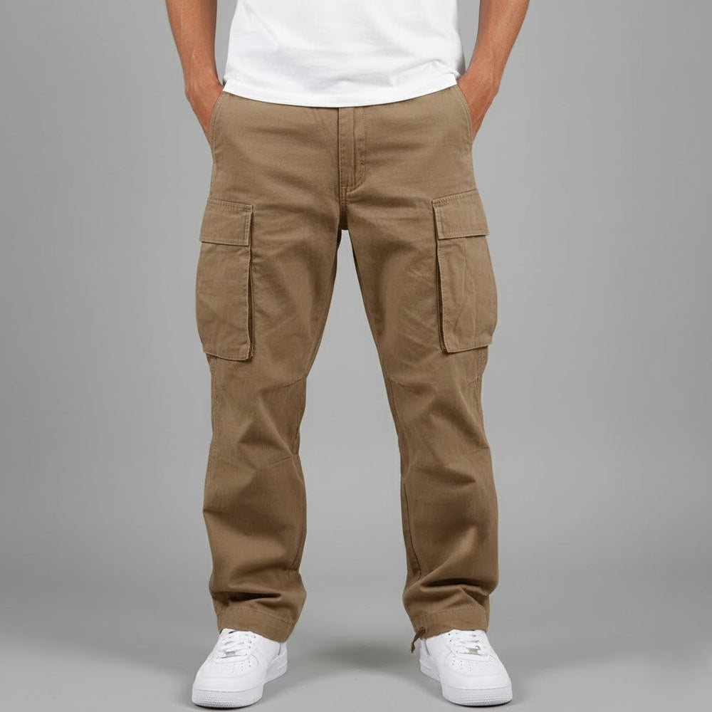 Men’s Cargo Pants with Side Pockets and Relaxed Fit