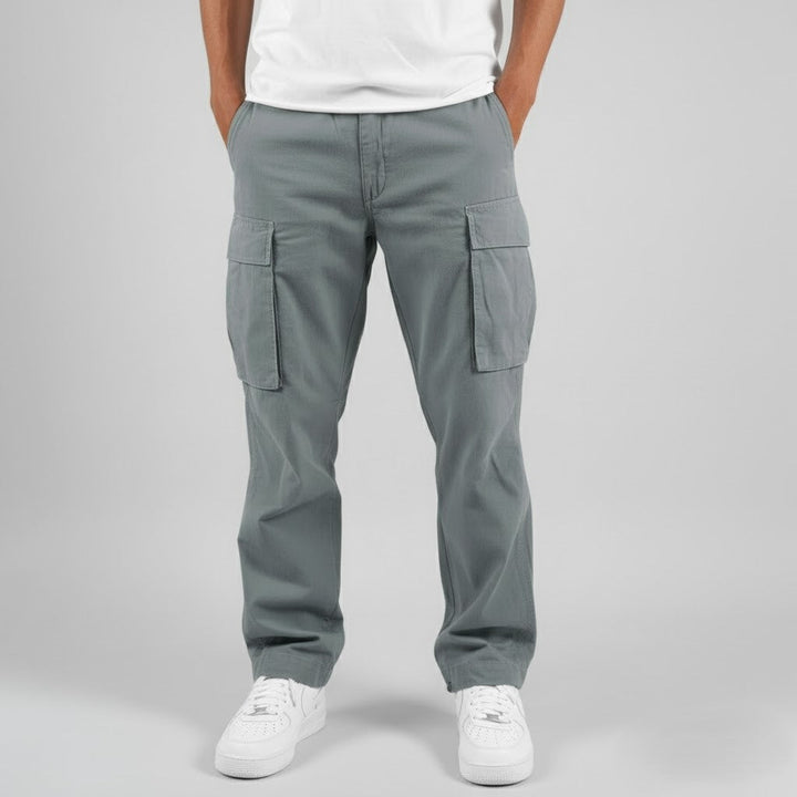 Men’s Cargo Pants with Side Pockets and Relaxed Fit
