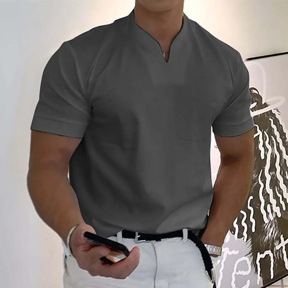 Men’s Casual Polo Shirt with Modern Collar and Short Sleeves