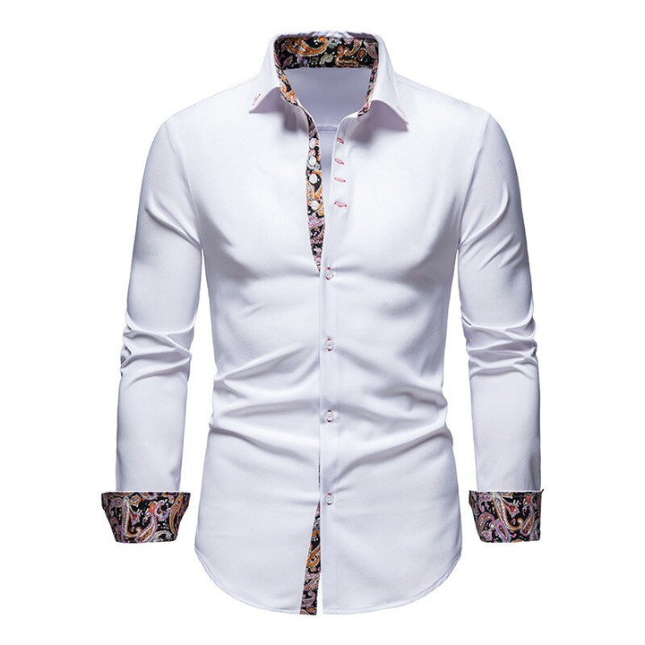 Men’s Long Sleeve Shirt with Classic Fit and Floral Detailing