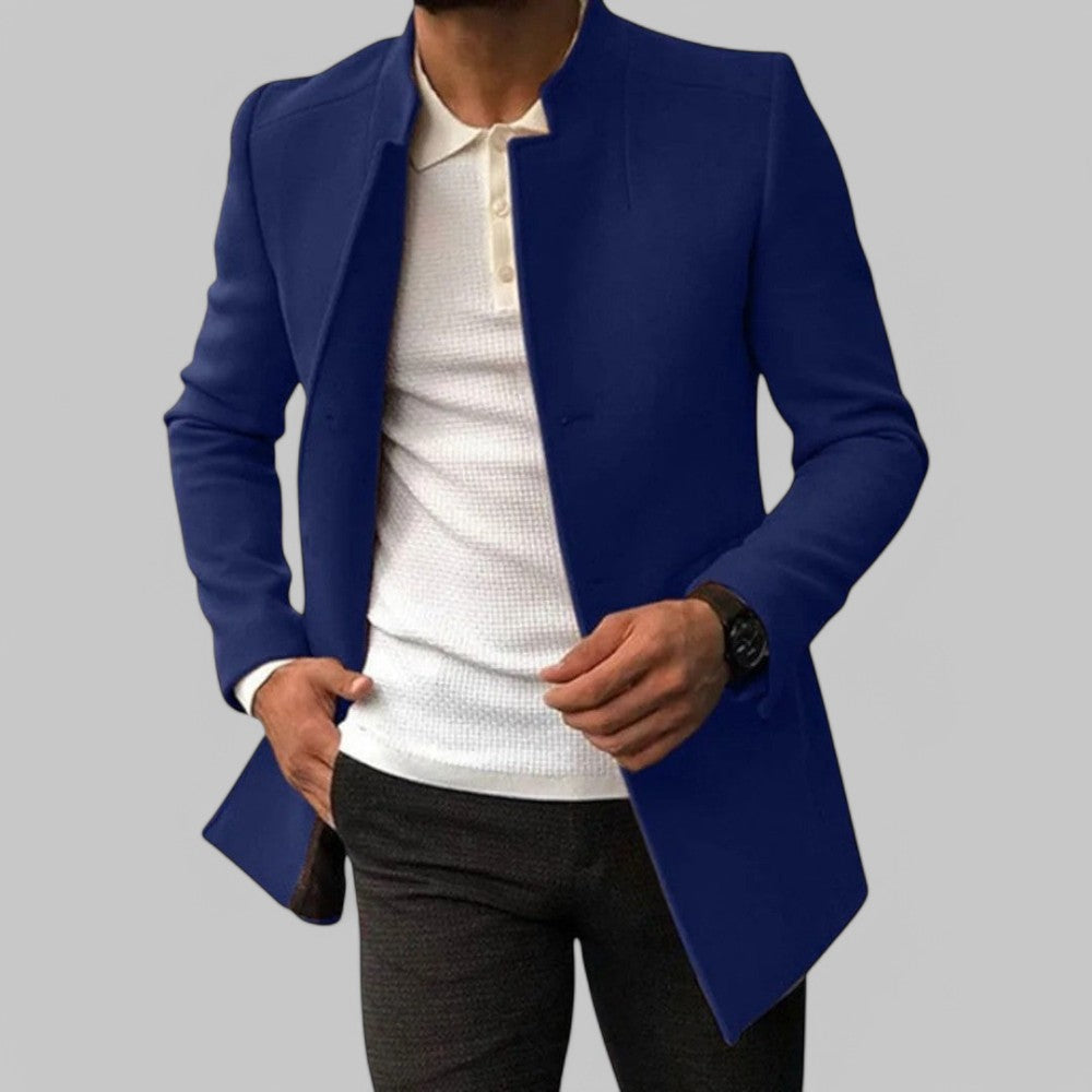 Men’s Smart Casual Coat with Buttoned Front and Structured Silhouette