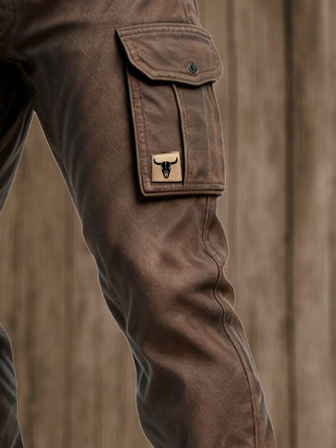 Men’s Utility Pants with Multiple Pockets and Reinforced Stitching
