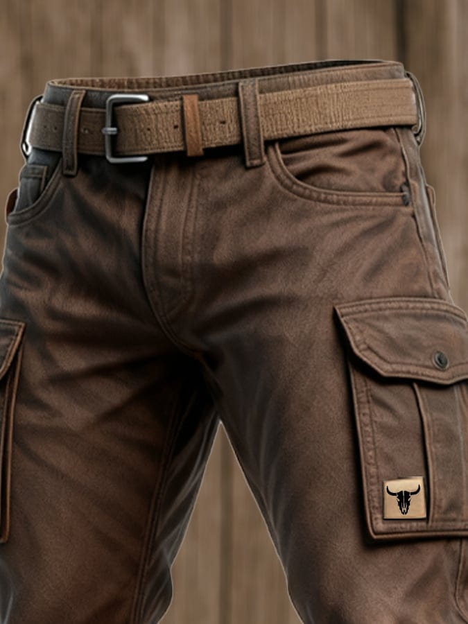 Men’s Utility Pants with Multiple Pockets and Reinforced Stitching