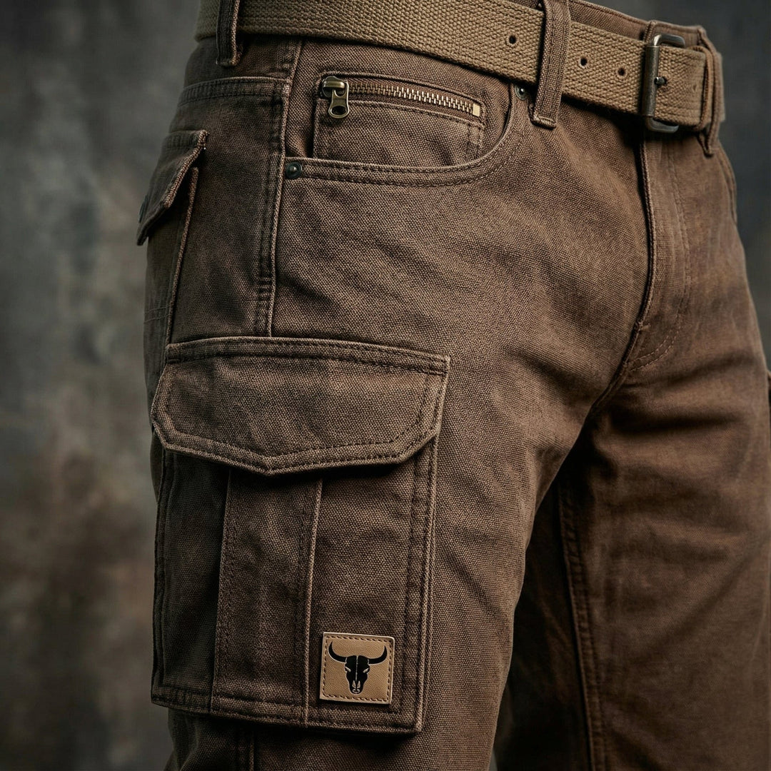 Men’s Utility Pants with Multiple Pockets and Reinforced Stitching