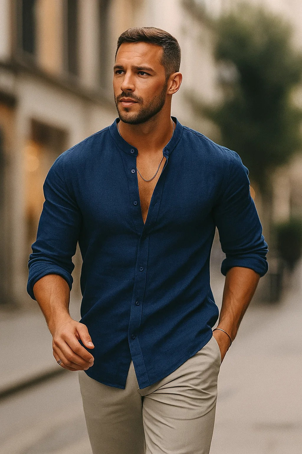 Men’s Casual Shirt with Relaxed Fit and Clean Silhouette