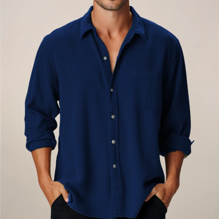 Men’s Classic Long Sleeve Shirt with Button Closure