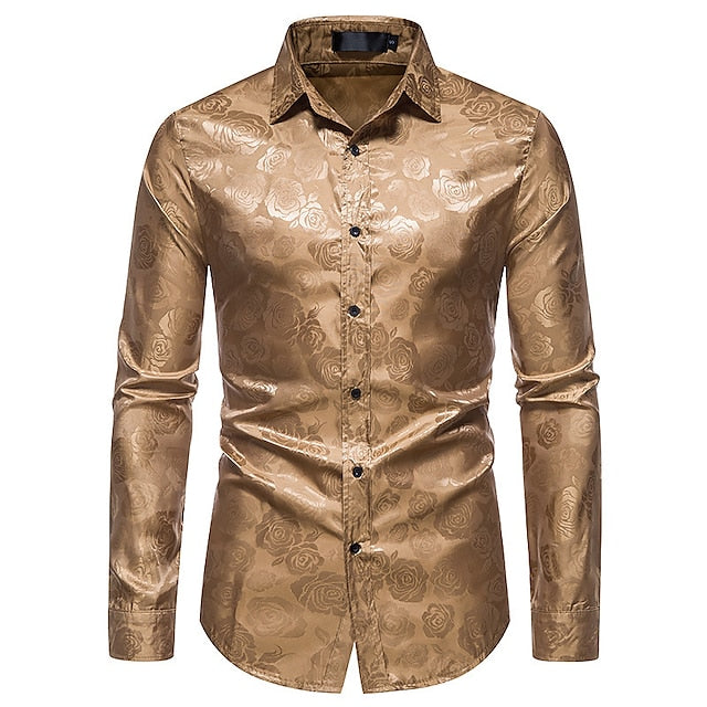 Men’s Long Sleeve Shirt with Gloss Finish and Tailored Shape