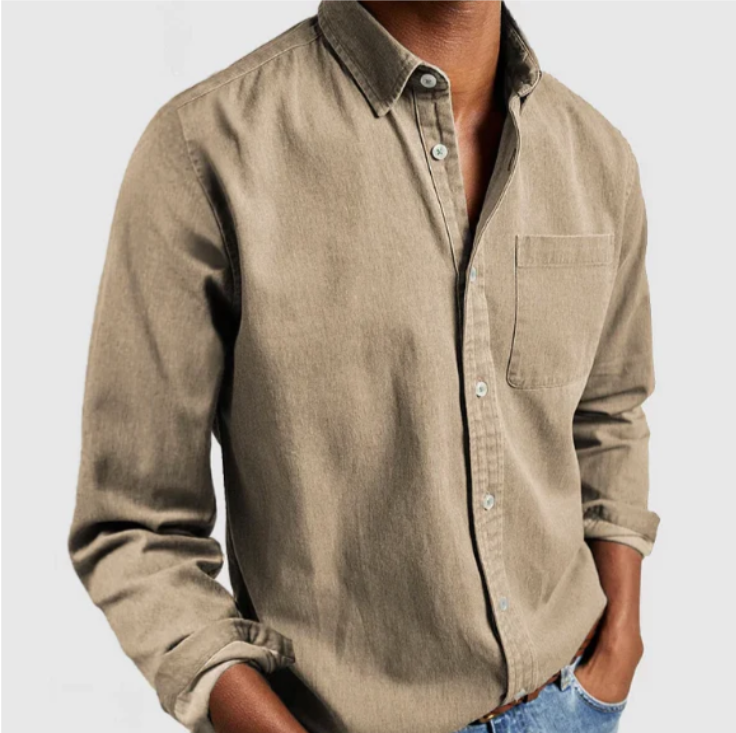 Men’s Long Sleeve Shirt with Classic Button-Down