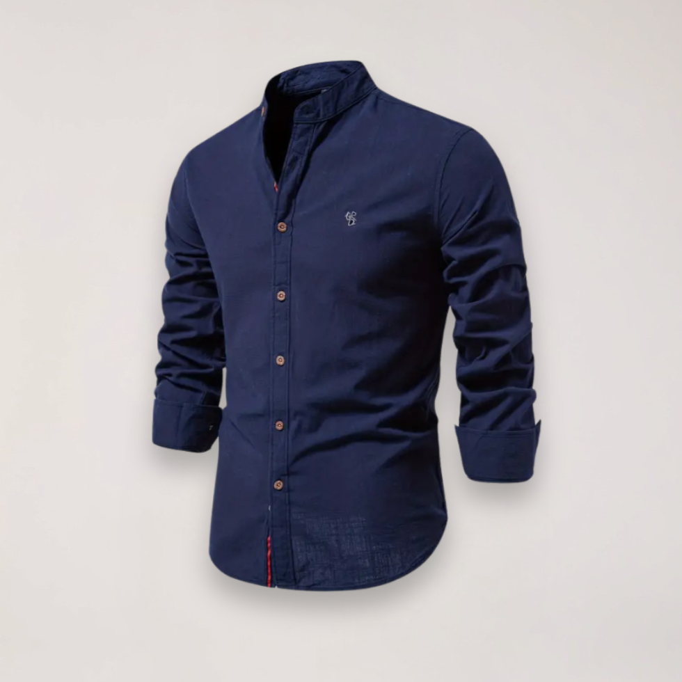 Men’s Long Sleeve Shirt with Stand Collar