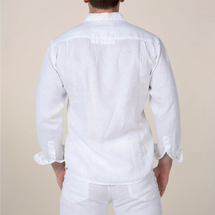 Men’s Relaxed Fit Shirt with Button Closure and Roll-Up Sleeves