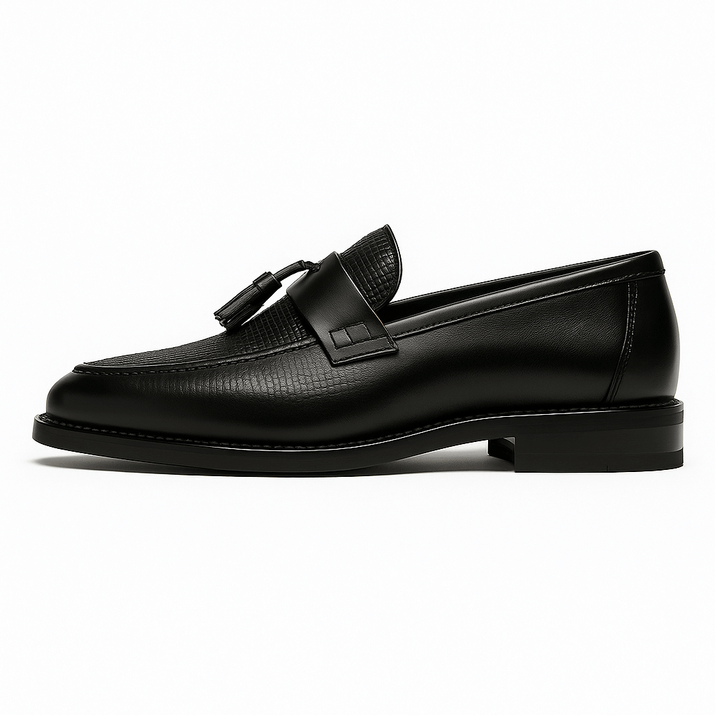 Men’s Loafers with Woven Detailing and Tassel Accent