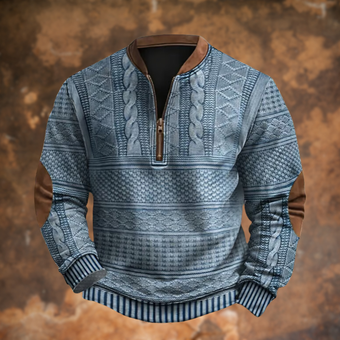 Mens Autumn Jumper with Ribbed Cuffs