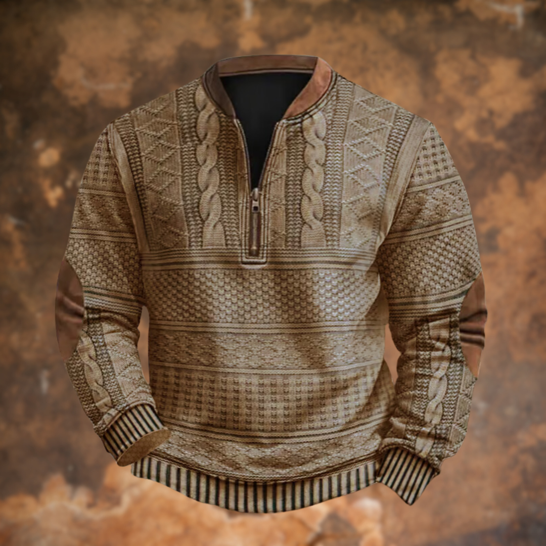 Mens Autumn Jumper with Ribbed Cuffs