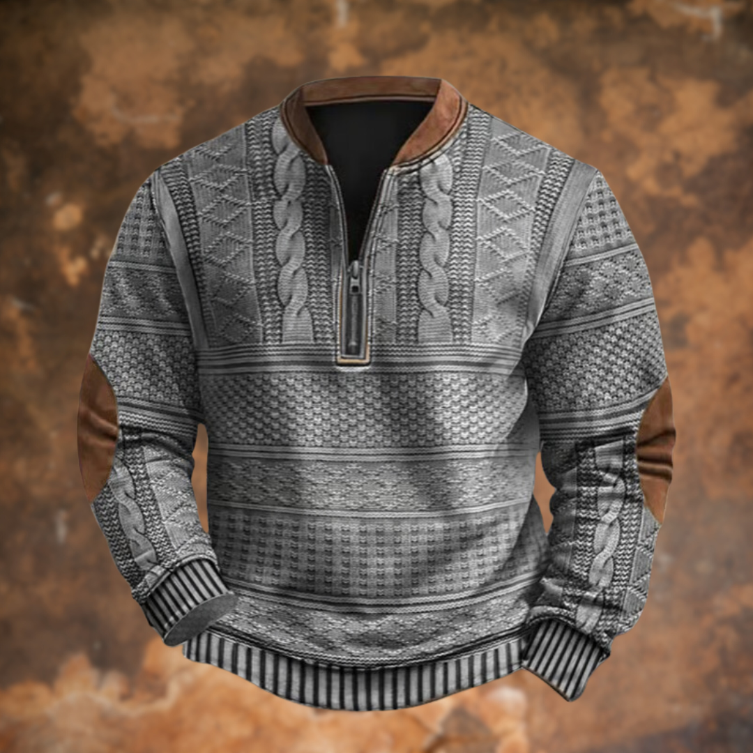 Mens Autumn Jumper with Ribbed Cuffs