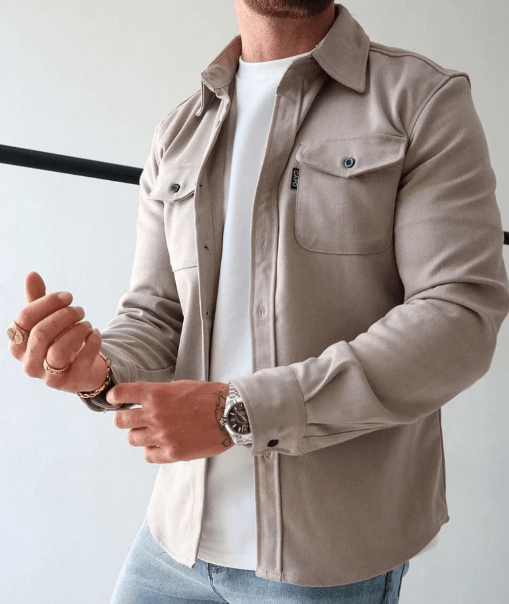 Men’s Autumn Shirt with Modern Fit and Fabric Construction