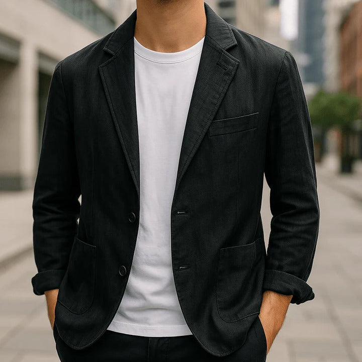 Mens Blazer with Notch Lapels and Front Pockets