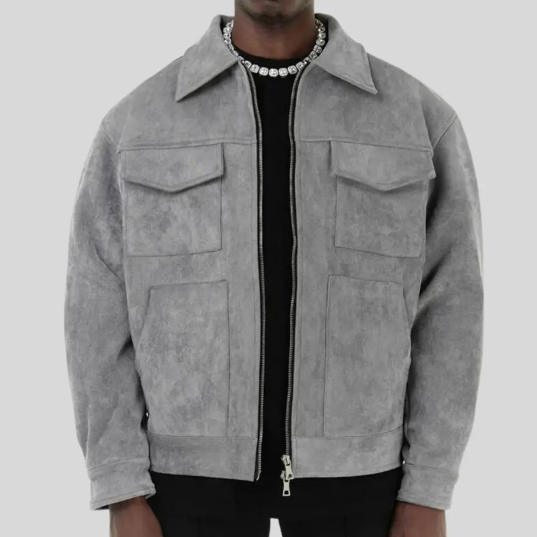 Men's Bomber Jacket with Classic Design and Practical Pockets