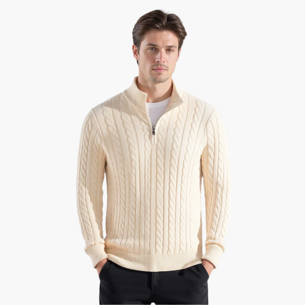 Men's Cable Knit Half-Zip Jumper