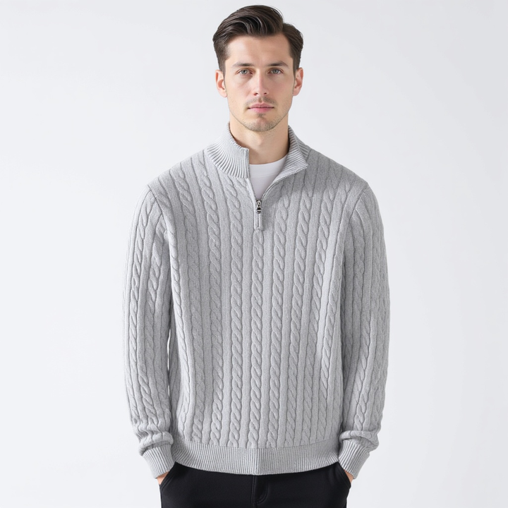 Men's Cable Knit Half-Zip Jumper