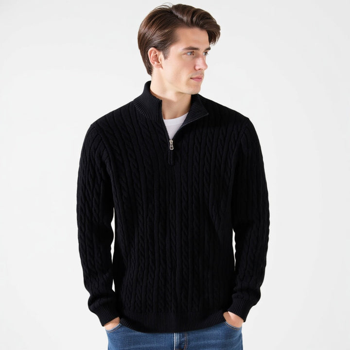 Men's Cable Knit Half-Zip Jumper
