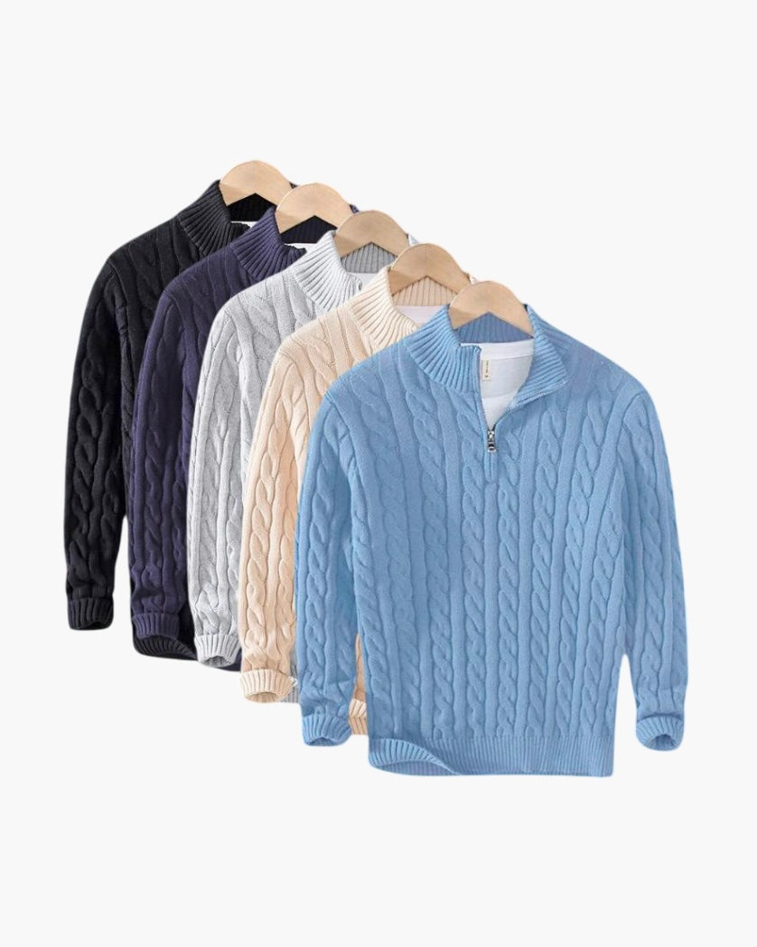 Men's Cable Knit Half-Zip Jumper