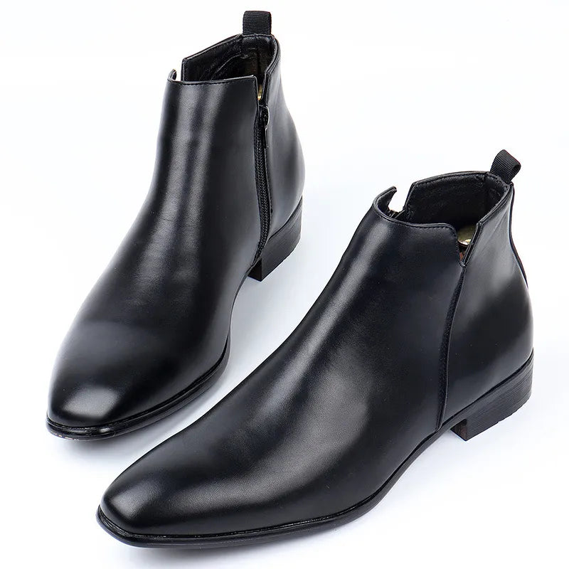 Men's Chelsea Boots with Pointed Toe and Elastic Sides