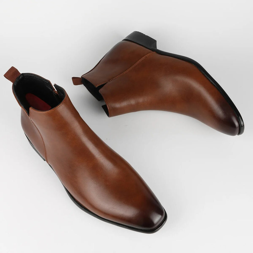 Men's Chelsea Boots with Pointed Toe and Elastic Sides