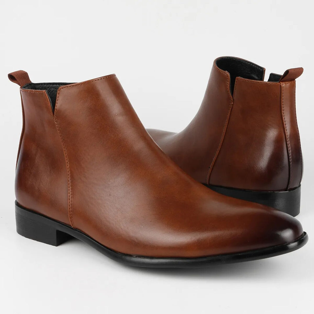Men's Chelsea Boots with Pointed Toe and Elastic Sides