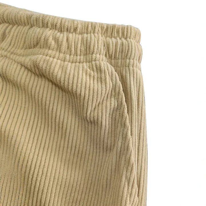 Men’s Corduroy Trousers with Adjustable Waist and Secure Pockets