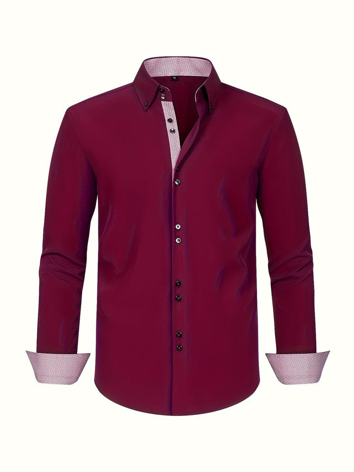 Men’s Double-Breasted Shirt with Contrast Cuffs
