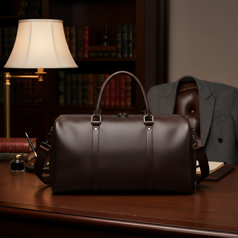 Men’s Executive Weekender Duffle Bag with Structured Design