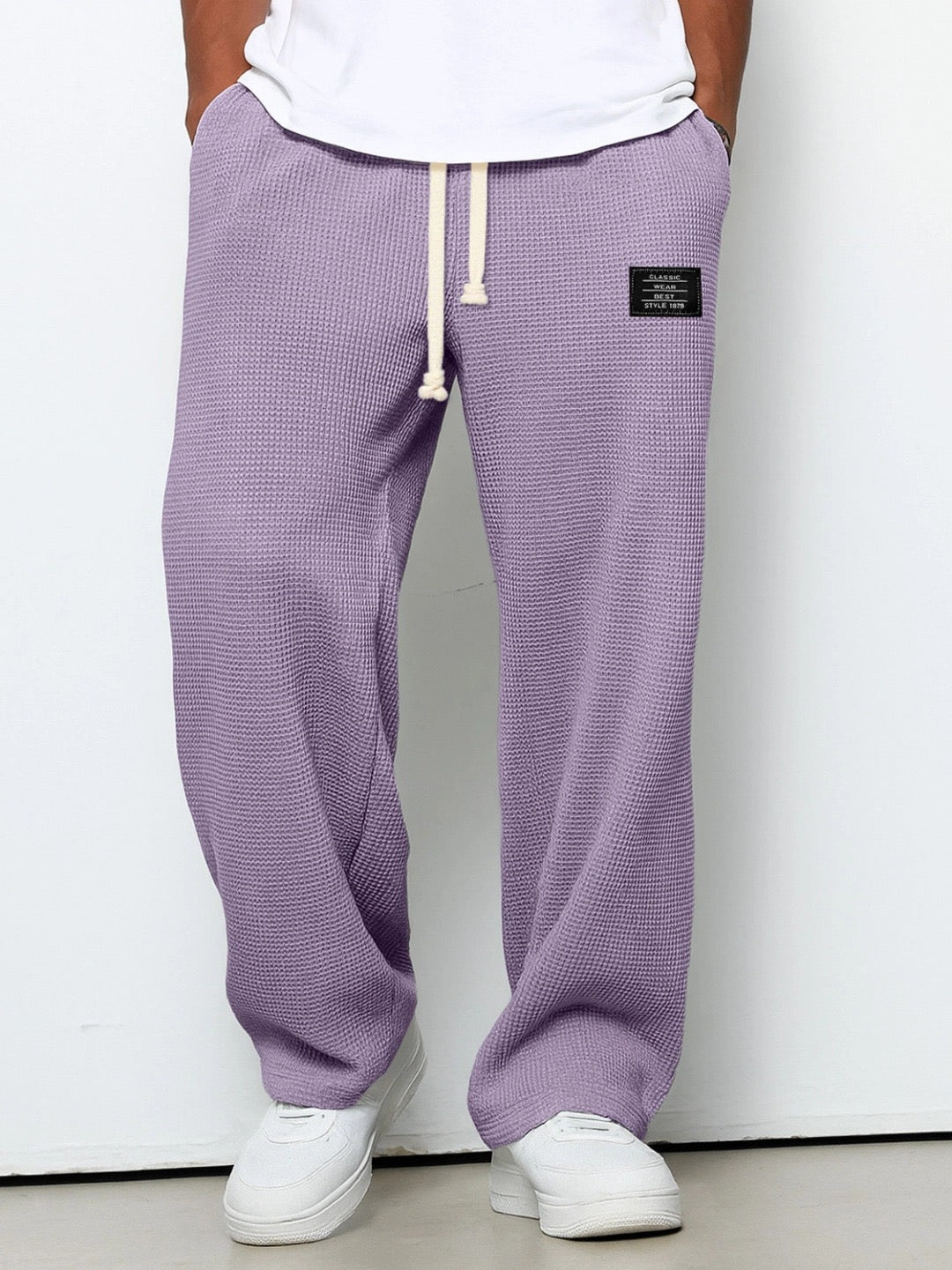 Men’s Joggers with Adjustable Waistband and Wide Leg Design