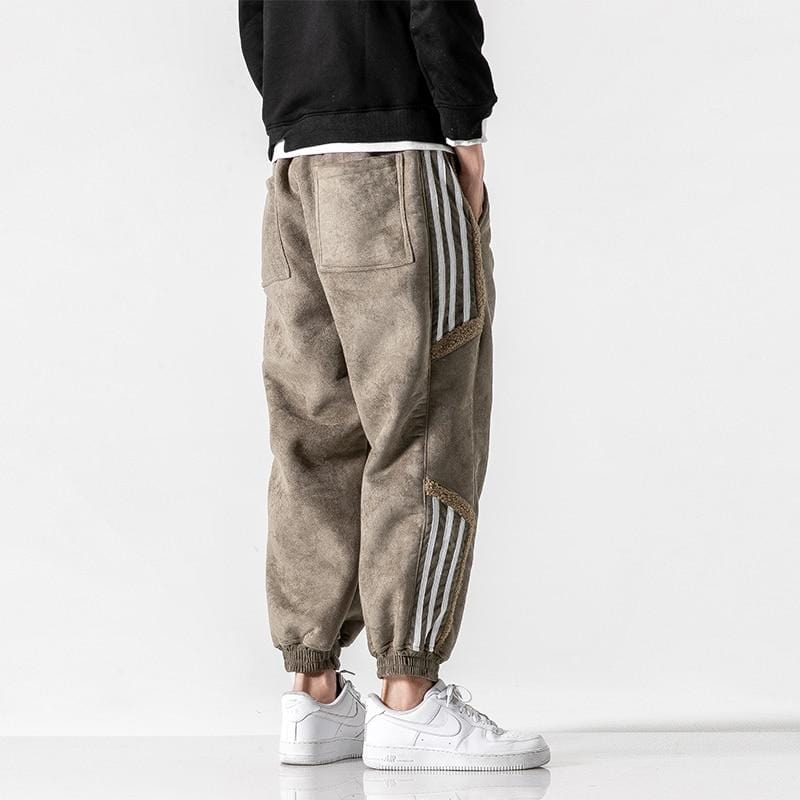 Men’s Joggers with Sherpa Lining and Contrasting Stripes