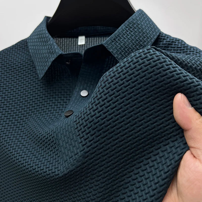 Mens Polo Shirt with Polo Collar and Button‑Down Placket