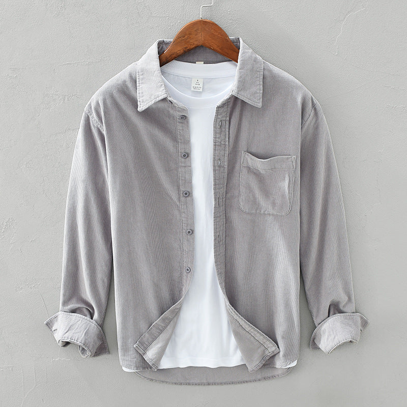 Men’s Retro Shirt with Long Sleeves and Vintage Design