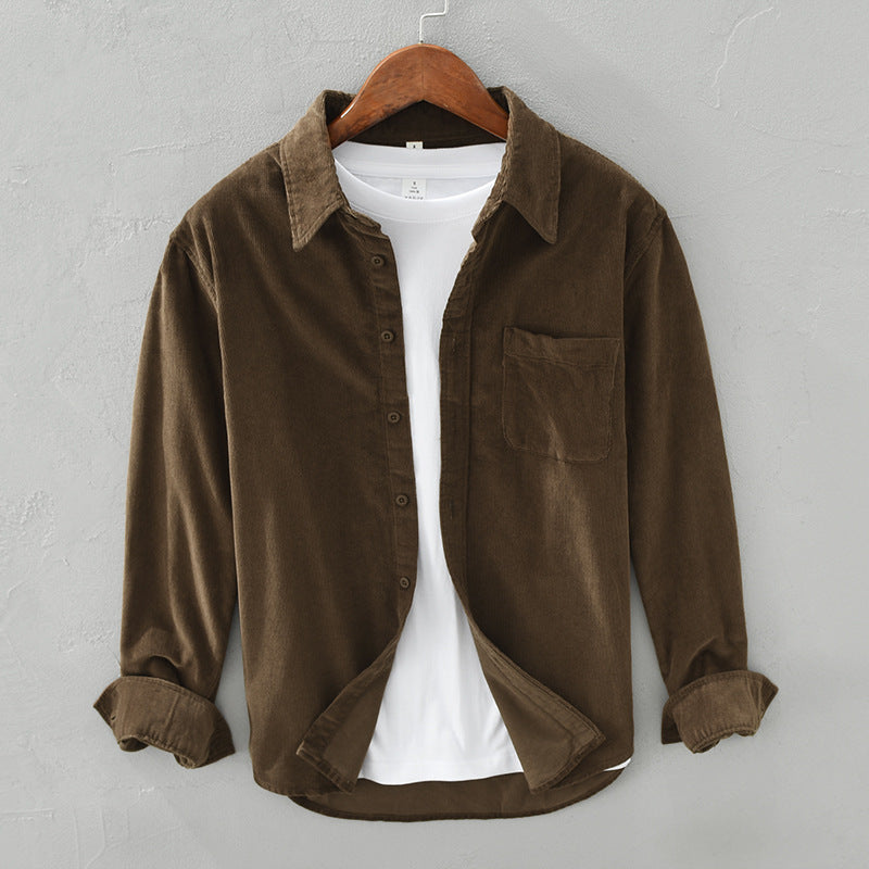 Men’s Retro Shirt with Long Sleeves and Vintage Design