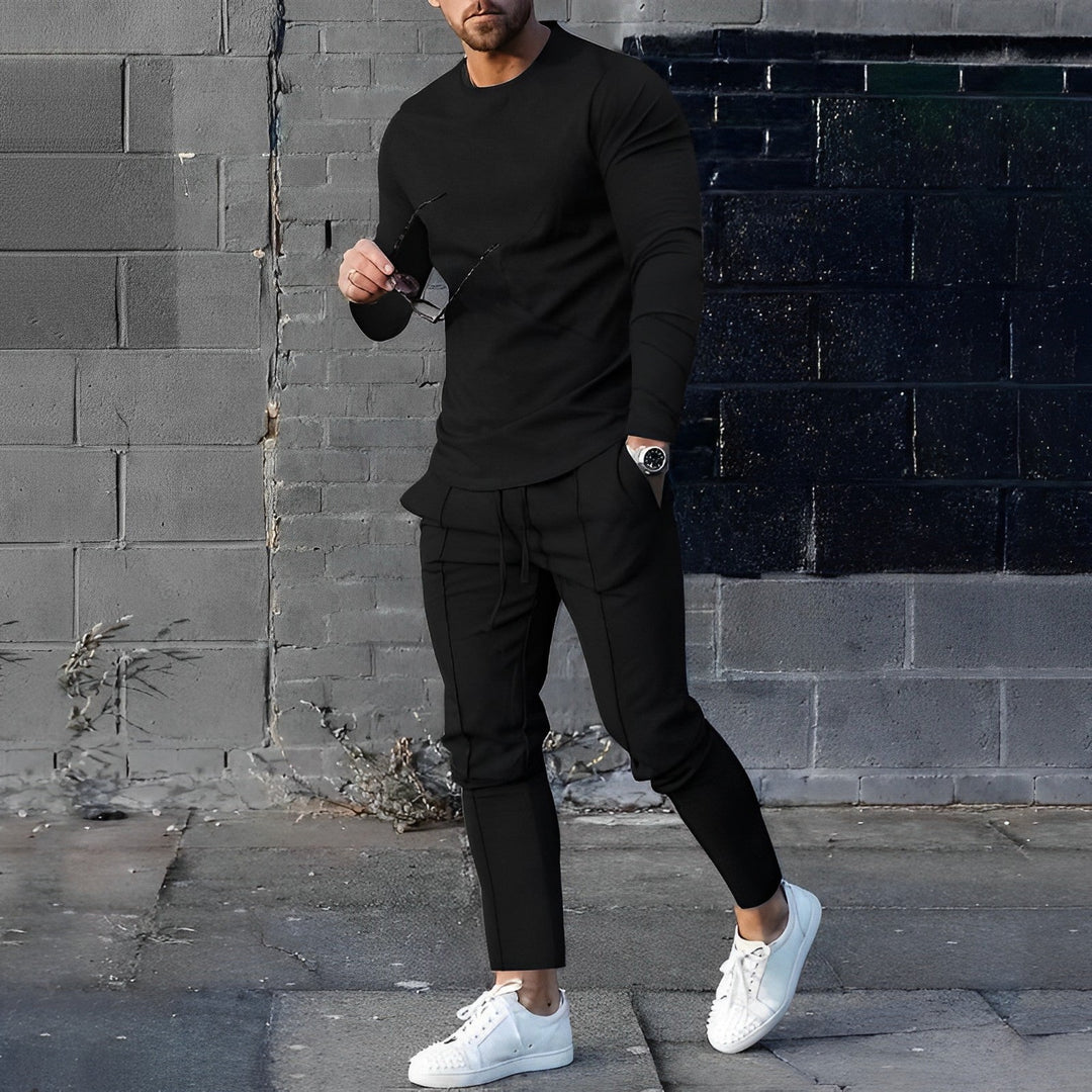 Men’s Set with Elastic and Straight Leg Pants
