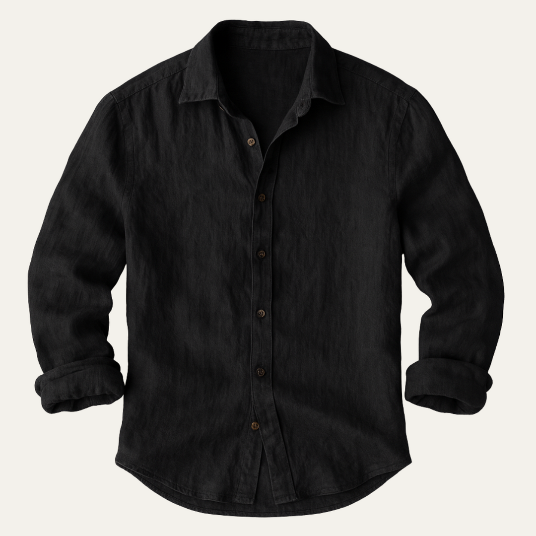 Mens Shirt with Button-Down Front and Long Sleeves